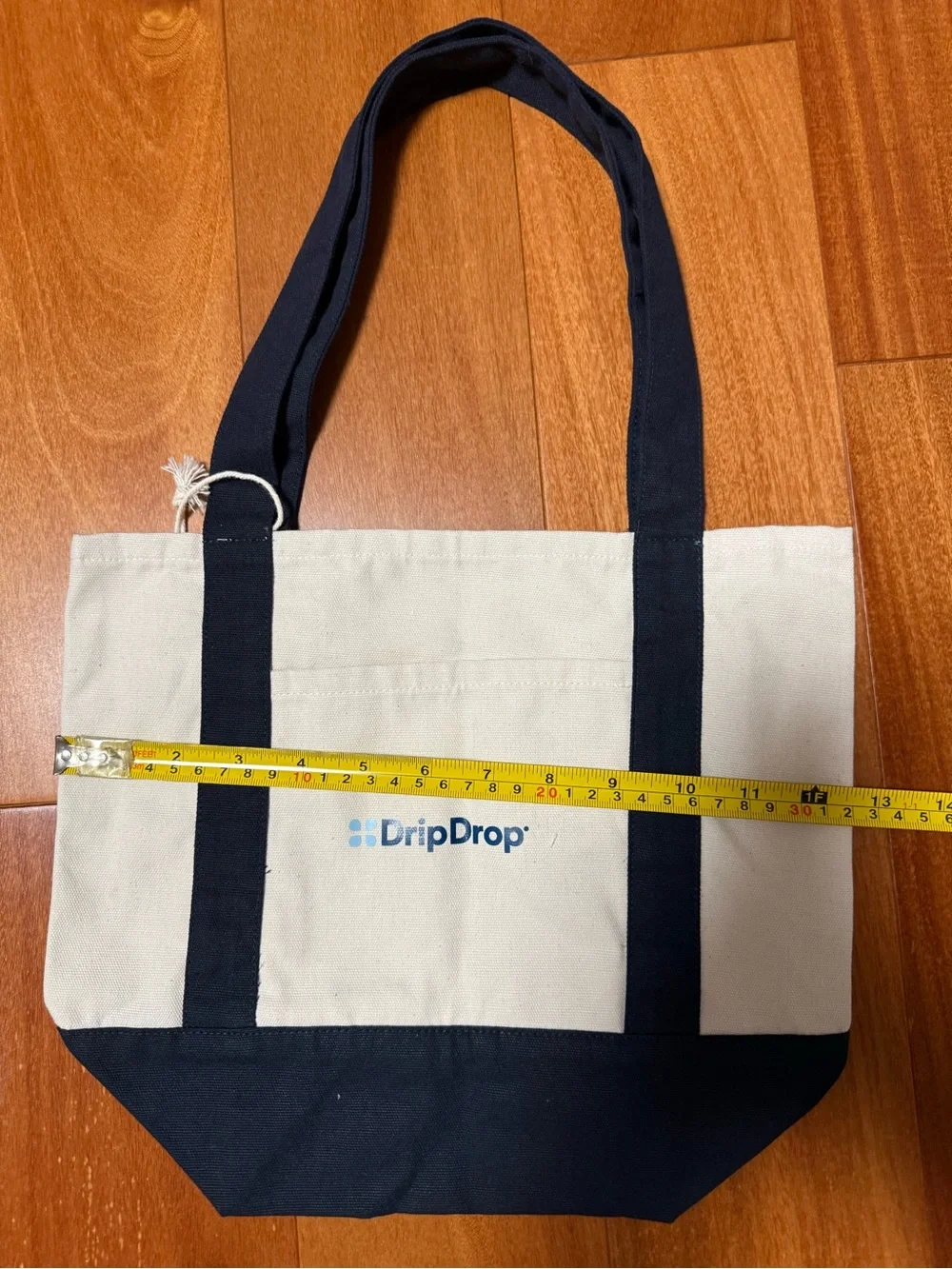 Drip drop Canvas Tote Bag in Navy and Cream